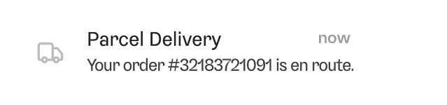 Parcel delivery notification